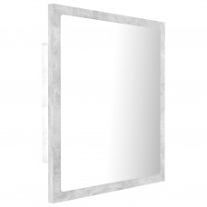 Vannasistabas spogulis, led, pelēks, 40x8,5x37 cm, akrils