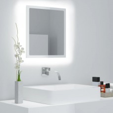 Vannasistabas spogulis, led, spīdīgi balts, 40x8,5x37cm, akrils