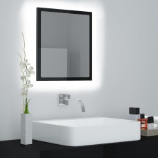 Vannasistabas spogulis, led, spīdīgi melns, 40x8,5x37cm, akrils