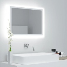 Vannasistabas spogulis, led, balts, 60x8,5x37 cm, akrils