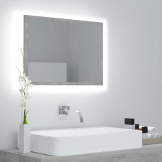 Vannasistabas spogulis, led, pelēks, 60x8,5x37 cm, akrils