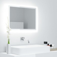 Vannasistabas spogulis, led, spīdīgi balts, 60x8,5x37cm, akrils