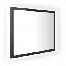 Vannasistabas spogulis, led, spīdīgi melns, 60x8,5x37cm, akrils