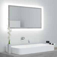 Vannasistabas spogulis, led, pelēks, 80x8,5x37 cm, akrils
