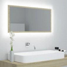 Vannasistabas spogulis, led, ozolkoka krāsā, 90x8,5x37, akrils