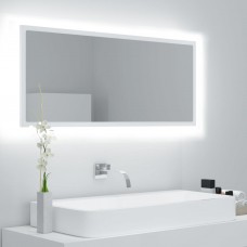 Vannasistabas spogulis, led, balts, 100x8,5x37 cm, akrils