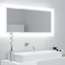 Vannasistabas spogulis, led, spīdīgi balts, 100x8,5x37, akrils
