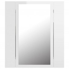 Vannasistabas spoguļskapītis ar led, balts, 40x12x45 cm, akrils