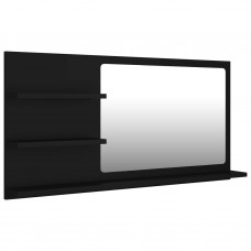 Vannasistabas spogulis, melns, 90x10,5x45 cm, skaidu plāksne