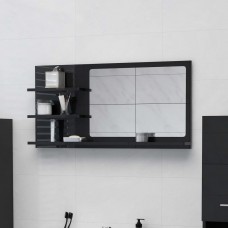 Vannasistabas spogulis, spīdīgi melns, 90x10,5x45 cm