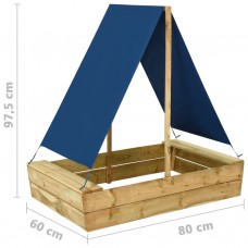 Smilšu kaste ar jumtu, 80x60x97,5 cm, impregnēts priedes koks