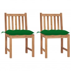 Dārza krēsli ar matračiem, 2 gab., masīvs tīkkoks