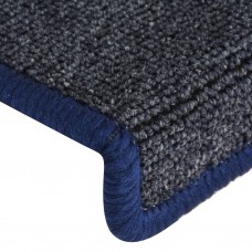 Kāpņu paklāji, 15 gab., 65x21x4 cm, pelēki un zili