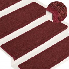 Kāpņu paklāji, 15 gab., 65x21x4 cm, matēti sarkani