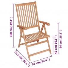 Atgāžami dārza krēsli, 4 gab., masīvs tīkkoks