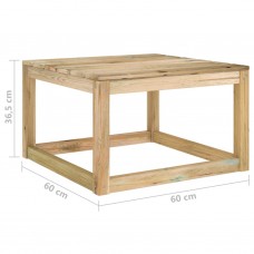 Dārza palešu galdi, 2 gab., 60x60x36,5 cm, impregnēta priede