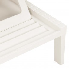 Sauļošanās zvilnis ar matraci, balta plastmasa