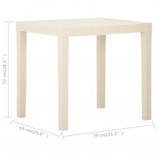 Dārza galds, balts, 79x65x72 cm, plastmasa