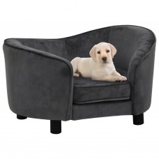 Dīvāns suņiem, tumši pelēks, 69x49x40 cm, plīšs
