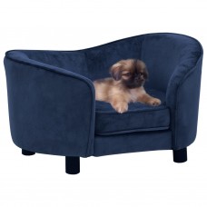 Dīvāns suņiem, zils, 69x49x40 cm, plīšs