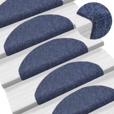 Kāpņu paklāji, 5 gab., pašlīmējoši, 65x21x4 cm, zili