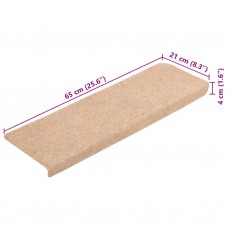 Kāpņu paklāji, 5 gab., 65x21x4 cm, brūni