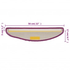 Kāpņu paklāji, 5 gab., 56x17x3 cm, violeti