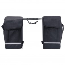 Dubulta soma velosipēda bagāžniekam, ūdensdroša, 35 l, melna