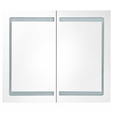 Vannasistabas skapītis ar spoguli un led, 80x12x68 cm, melns