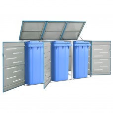 3-daļīga nojume atkritumu konteineriem, 207x77,5x115cm, tērauds