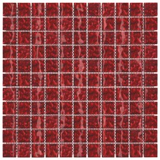 Mozaīkas flīzes, 11 gab., sarkanas, 30x30 cm, stikls
