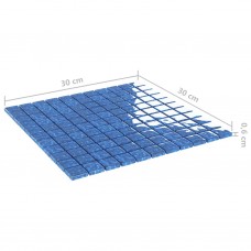 Mozaīkas flīzes, 11 gab., zilas, 30x30 cm, stikls