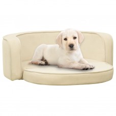 Saliekams dīvāns suņiem, krēmkrāsa, 73x67x26cm, plīšs, matracis