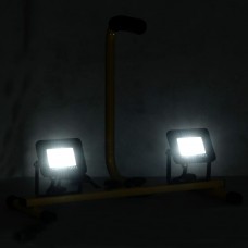 Led prožektors ar rokturi 2x10 w, vēsi balta gaisma