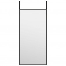 Durvju spogulis, melns, 30x60 cm, stikls un alumīnijs