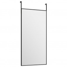 Durvju spogulis, melns, 30x60 cm, stikls un alumīnijs