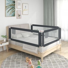 Bērnu gultas aizsargbarjera, tumši pelēka, 90x25 cm, audums