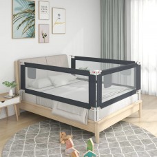 Bērnu gultas aizsargbarjera, tumši pelēka, 120x25 cm, audums