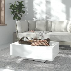 Kafijas galdiņš, 85x55x31 cm, spīdīgi balts, skaidu plāksne