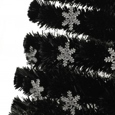 Mākslīgā ziemassvētku egle, led, melna, 120 cm, optiskā šķiedra