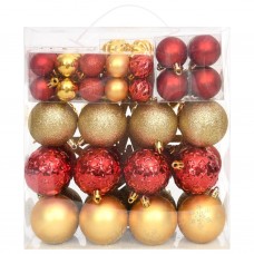 Ziemassvētku eglīšu rotājumi, 70 gab., zeltaini un sarkani