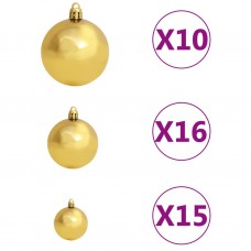 Ziemassvētku bumbu komplekts, 120 gb., 300 led, zelta, bronzas