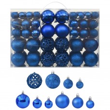 Ziemassvētku bumbas, 100 gab., zilas