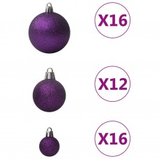 Ziemassvētku bumbas, 100 gab., violetas