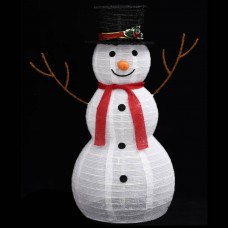 Dekoratīva ziemassvētku sniegavīra figūra ar led, audums, 90 cm