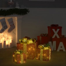 Ziemassvētku dekorācija, 3 dāvanu kastes, sarkanas