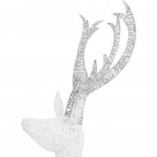 Ziemeļbriežu ziemassvētku dekorācija, sudraba, balta, 201 led
