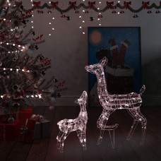 Akrila ziemeļbriežu ziemassvētku dekorācija, 160 baltas led
