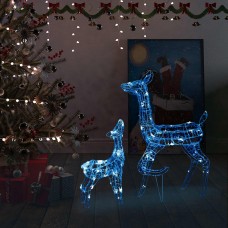 Akrila ziemeļbriežu ziemassvētku dekorācija, 160 zilas led