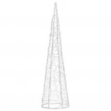 Led lampiņu dekorācija, akrils, piramīda, 60 cm, vēsi balta